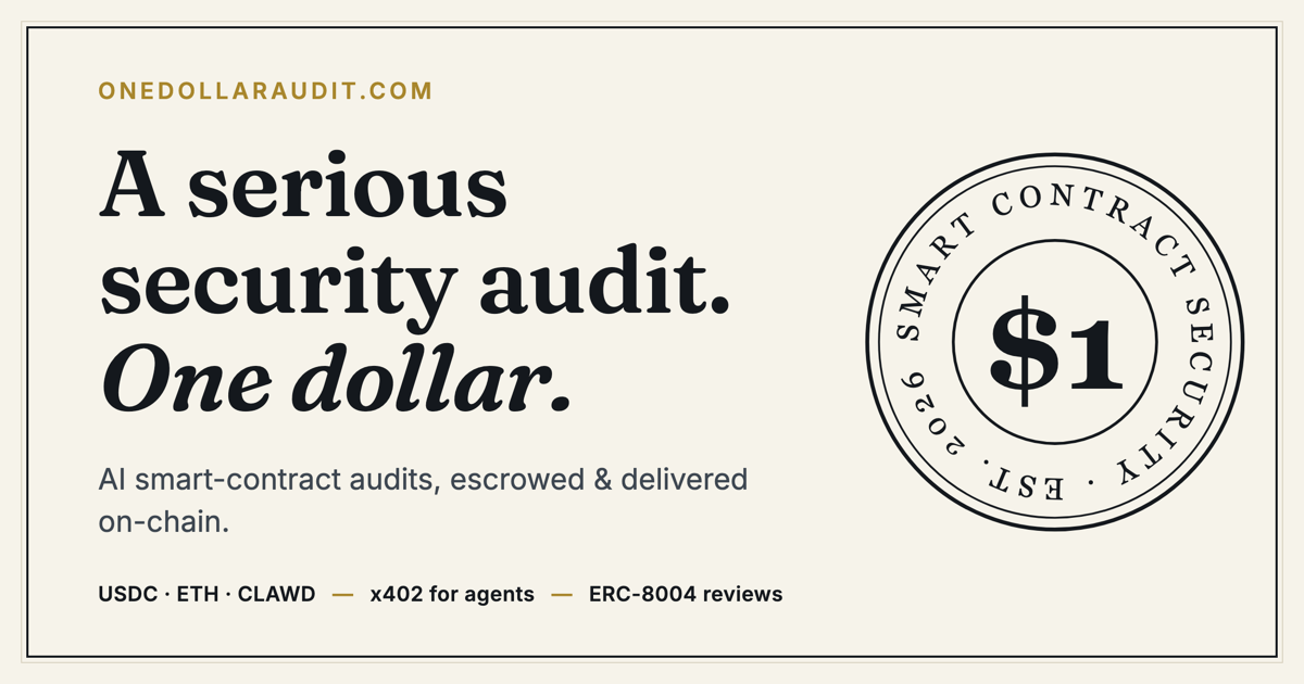 one dollar audit — a serious security audit, one dollar